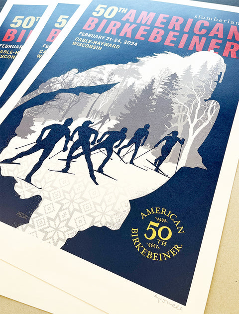 50th Anniversary American Birkebeiner Screenprint