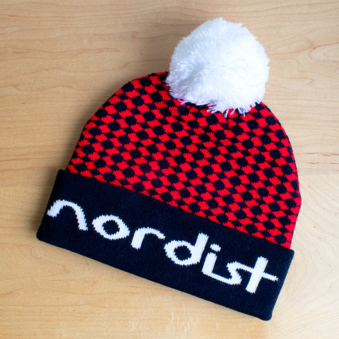 nordist rolled pom hat—Red