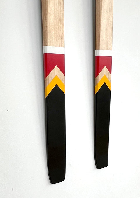 Upcycled Vintage Wood Skis—Voyageur