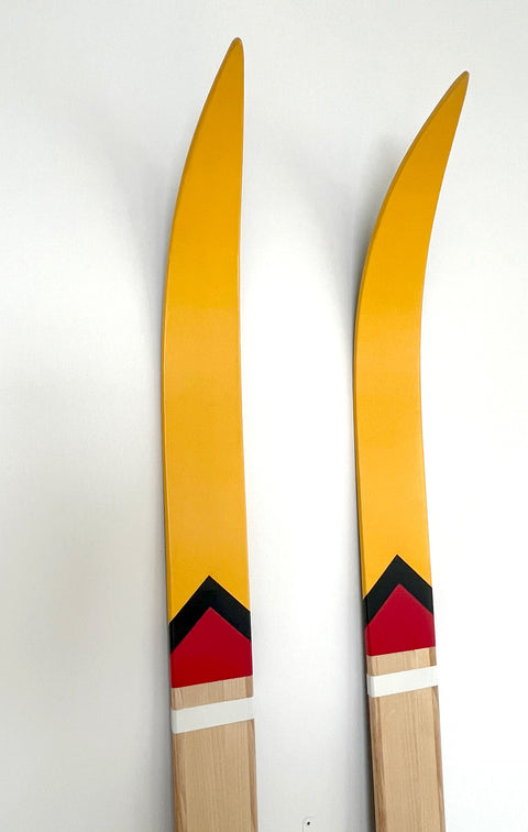 Upcycled Vintage Wood Skis—Voyageur